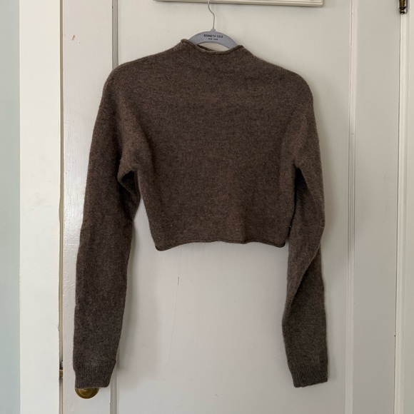 Reformation Dana Roll Neck Cashmere Sweater Cropped Size XS - Picture 3 of 5